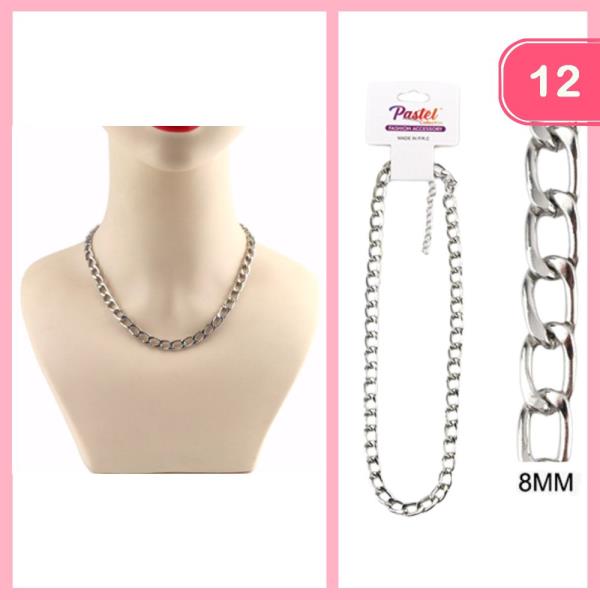 METAL CHAIN NECKLACE (12 UNITS)