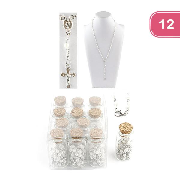 ROSARY PEARL PRAYER NECKLACE (12 UNITS)