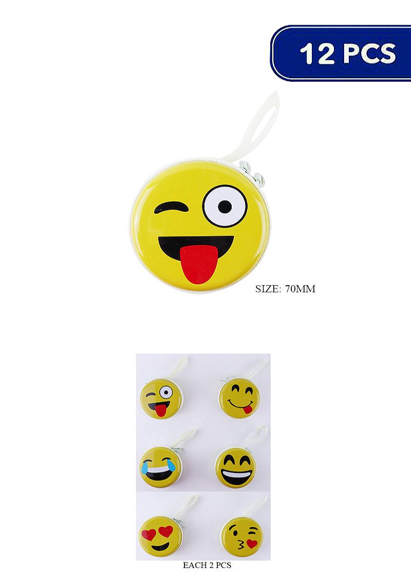 EMOJI FACE PRINT ROUND COIN PURSE (12 UNITS)