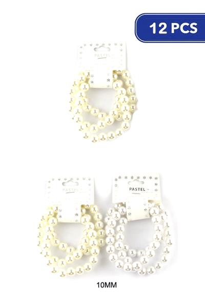 FASHION PEARL STRETCH BRACELET SET (12 UNITS)