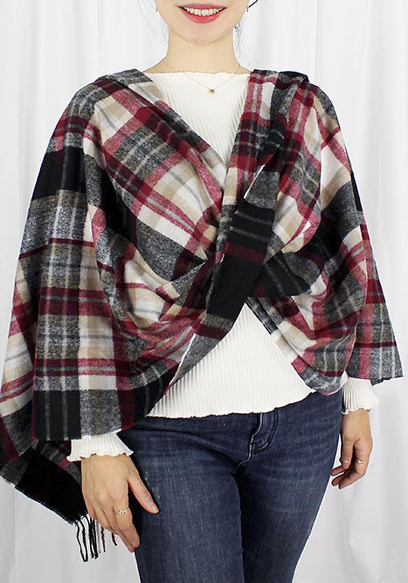 PLAID SOFT SCARF WITH TASSEL