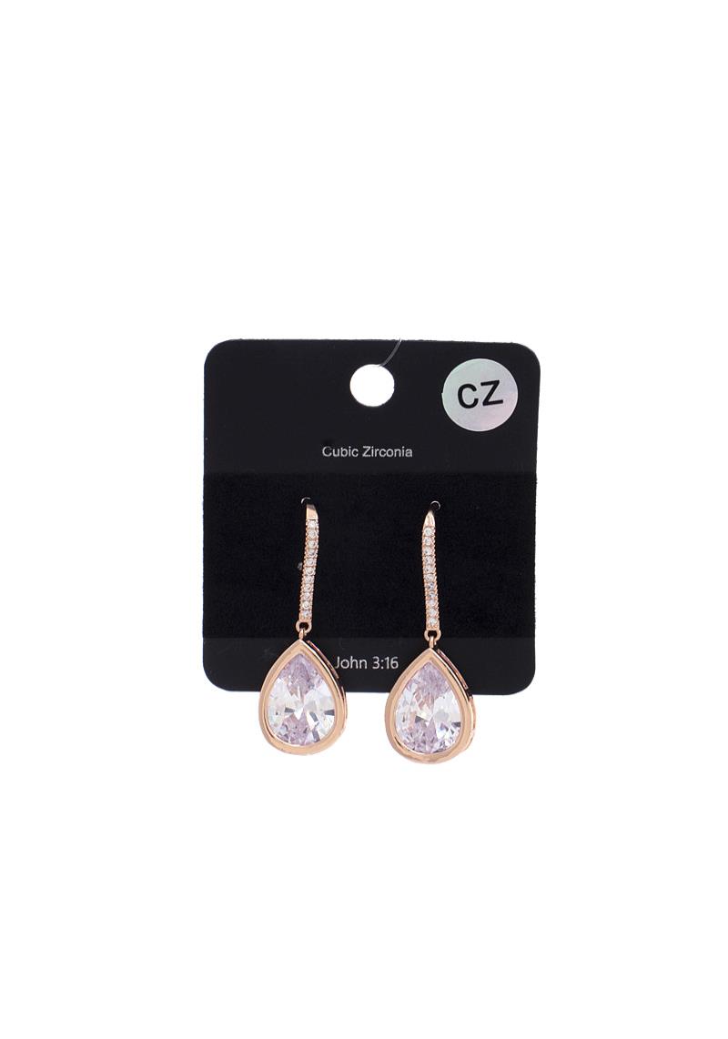 TEADROP CUBIC ZIRCONIA DROP EARRING