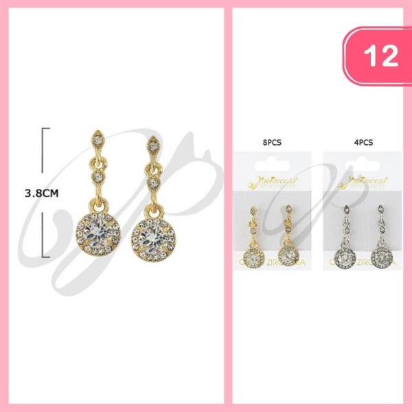 FASHION RHINESTONE DANGLE EARRING (12 UNITS)