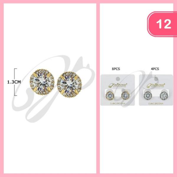 CZ STUD EARRING (12 UNITS)