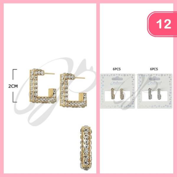 FASHION SQUARE HOOP EARRING (12 UNITS)