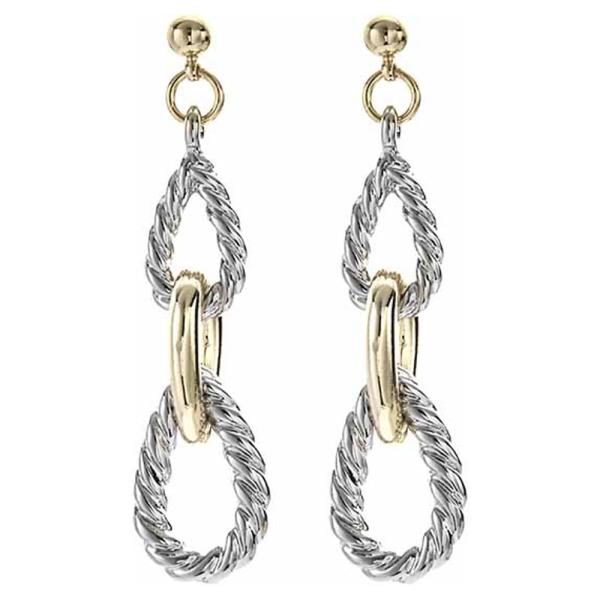 TWO TONE LINK EARRING