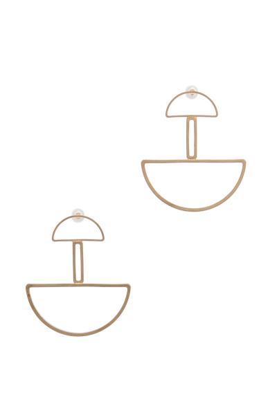 METAL GEOMETRIC SHAPE POST DROP EARRING