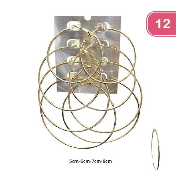 METAL HOOP EARRING (12 UNITS)