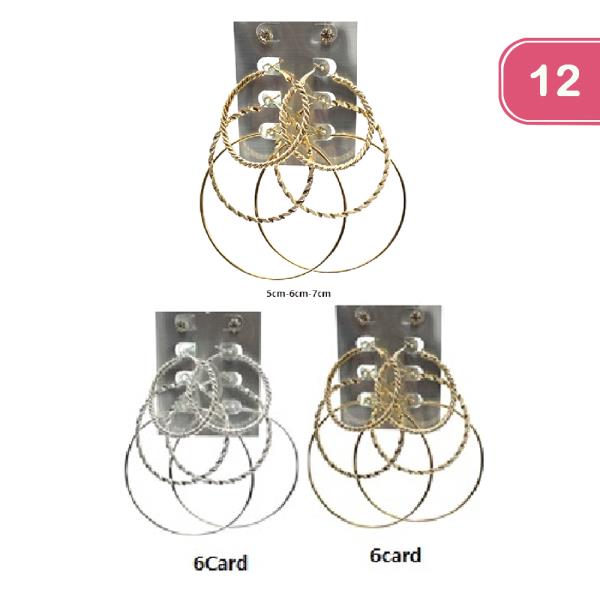 TWIST METAL HOOP EARRING (12 UNITS)