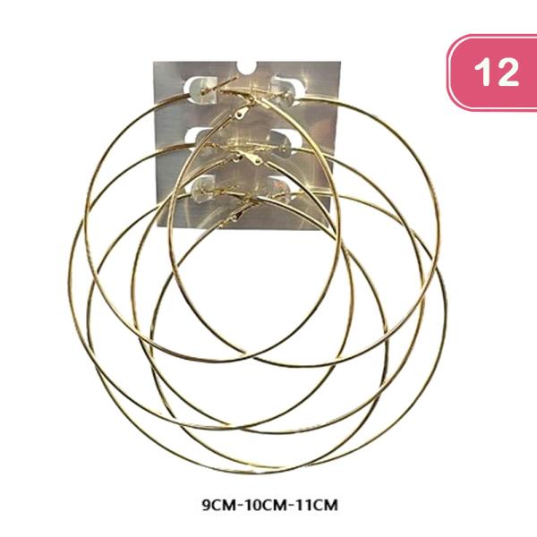 METAL HOOP EARRING (12 UNITS)