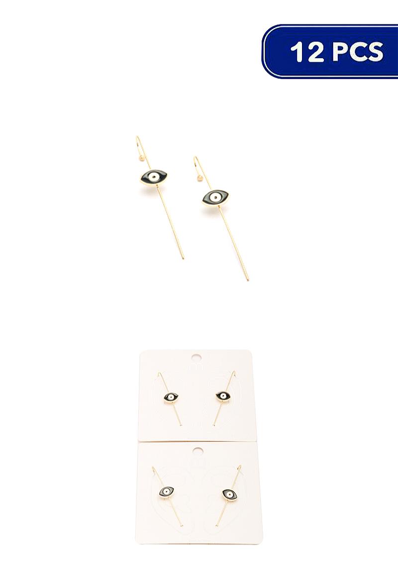 EVIL EYE HOOK PIN EARRING (12 UNITS)