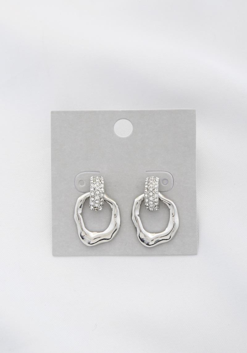 ORGIANC SHAPE RHIESTONE EARRING