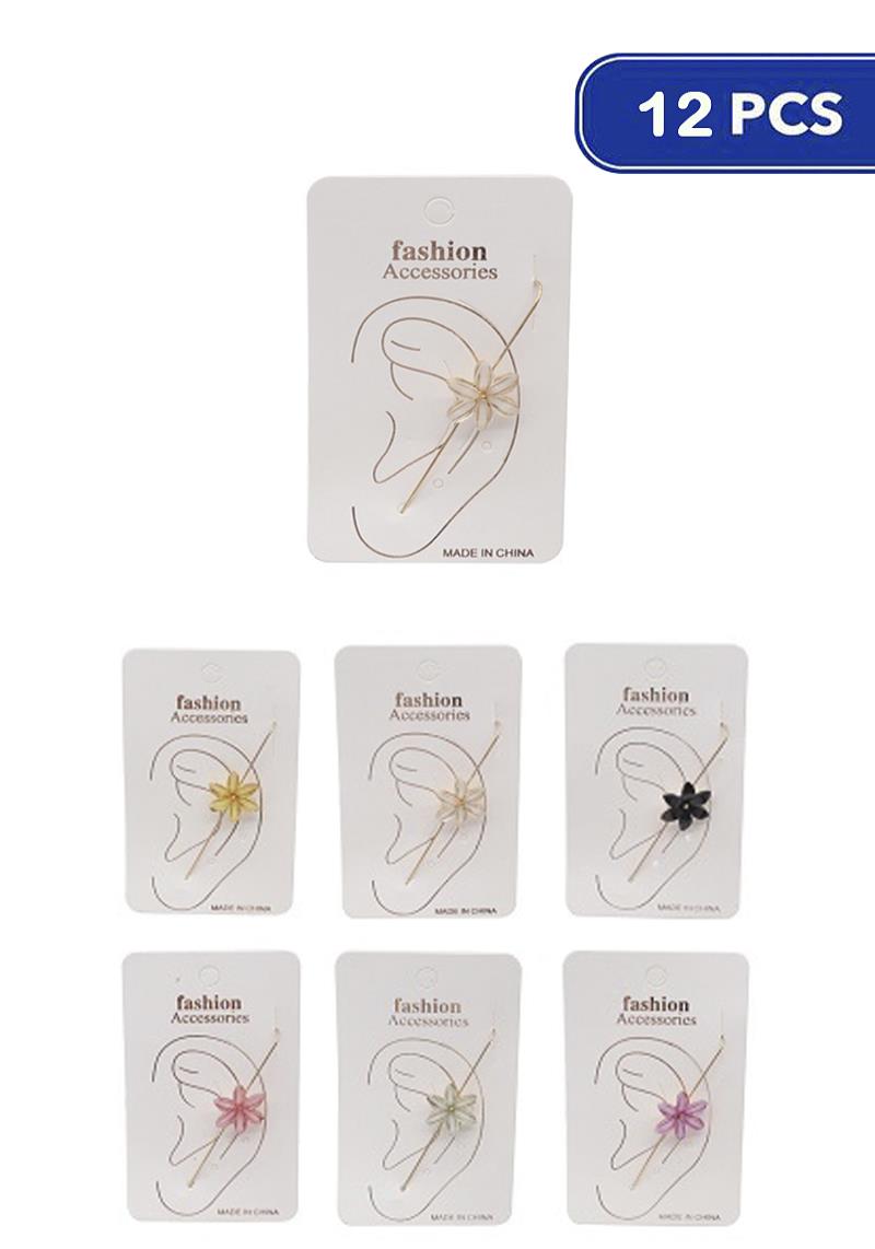 FASHION FLOWER EAR CUFF (12 UNITS)