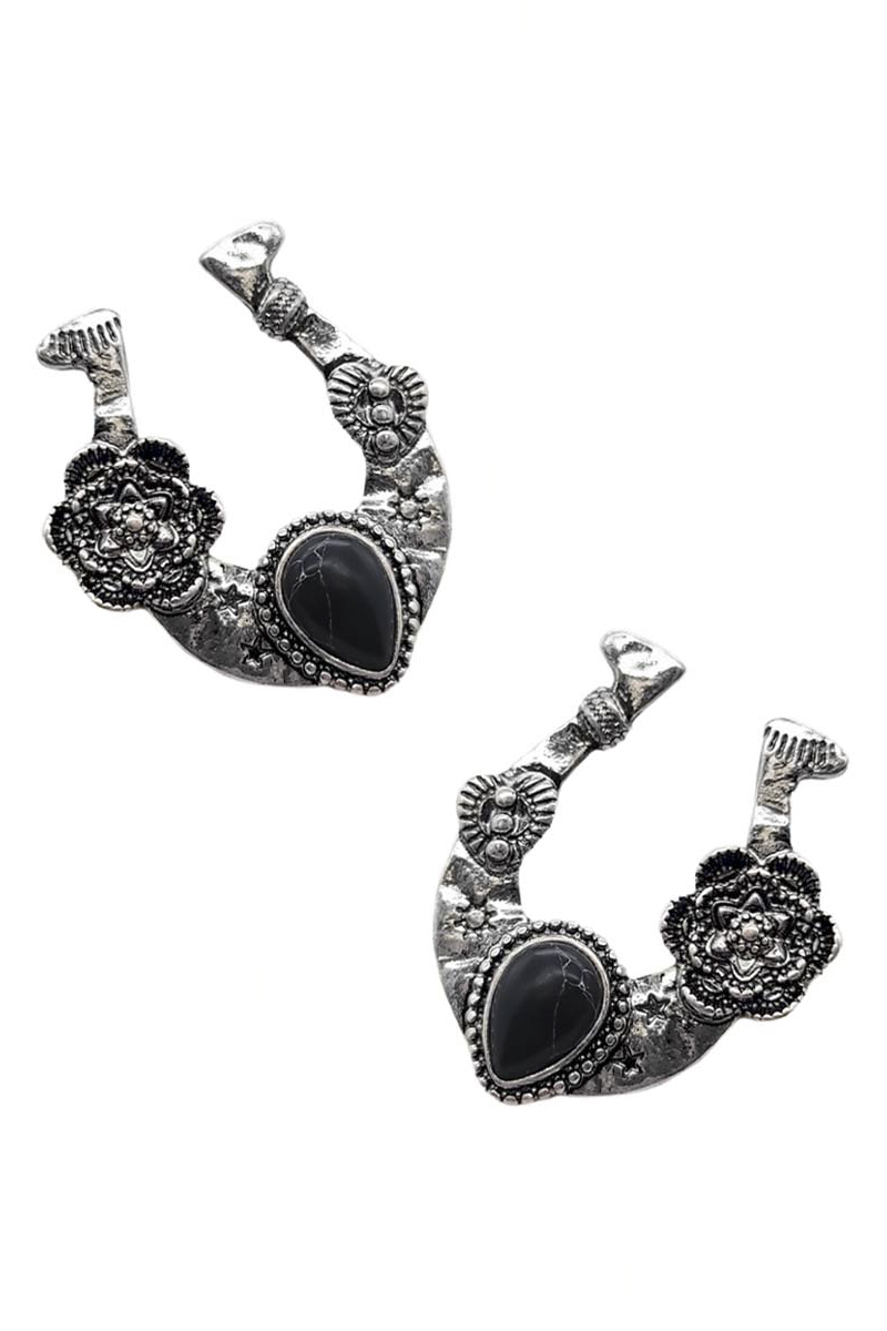 RODEO WESTERN STYLE STONE EARRING