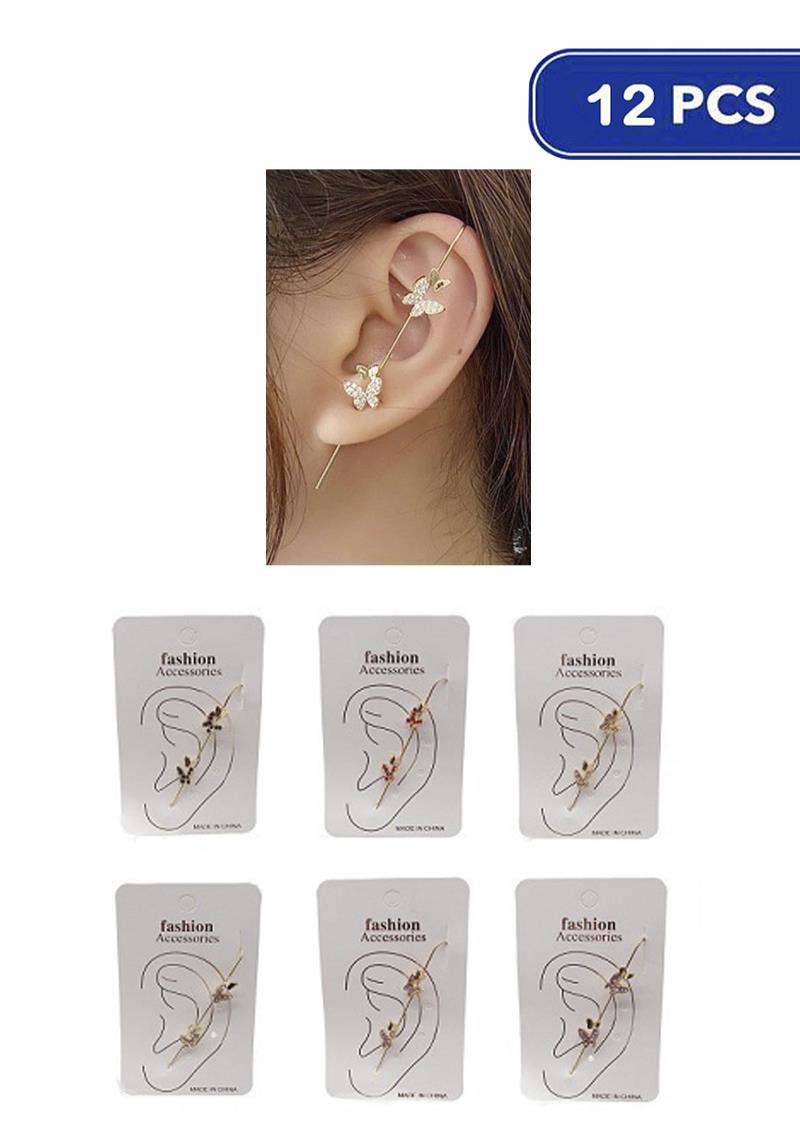 FASHION BUTTERFLY EAR WRAP CRAWLER (12 UNITS)