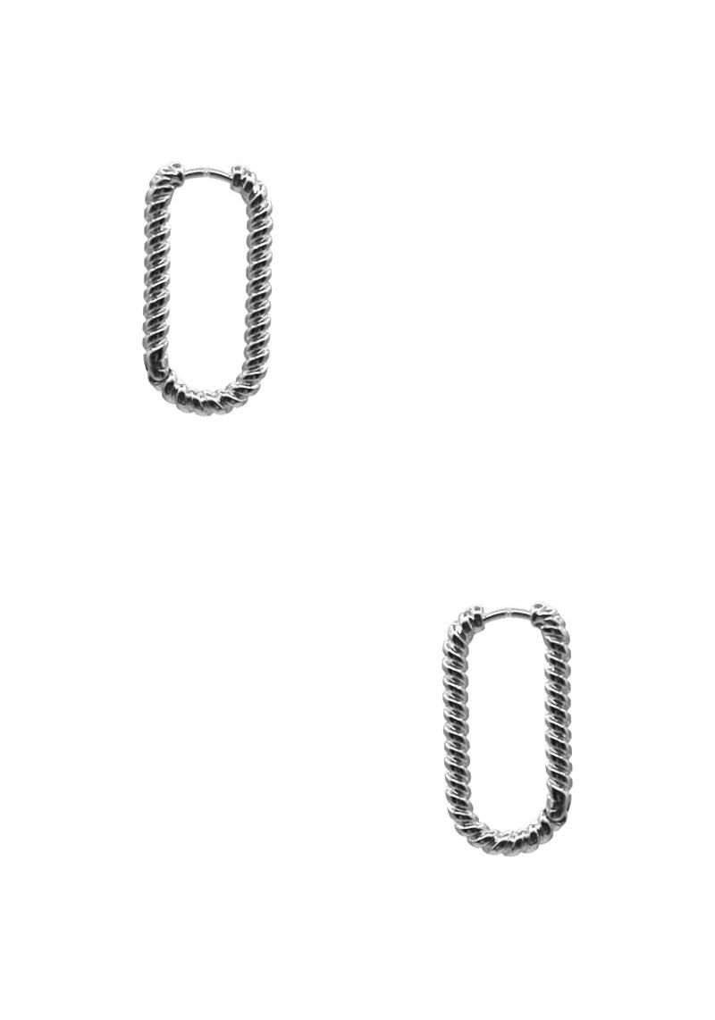 METAL TWIST OVAL HOOP EARRING