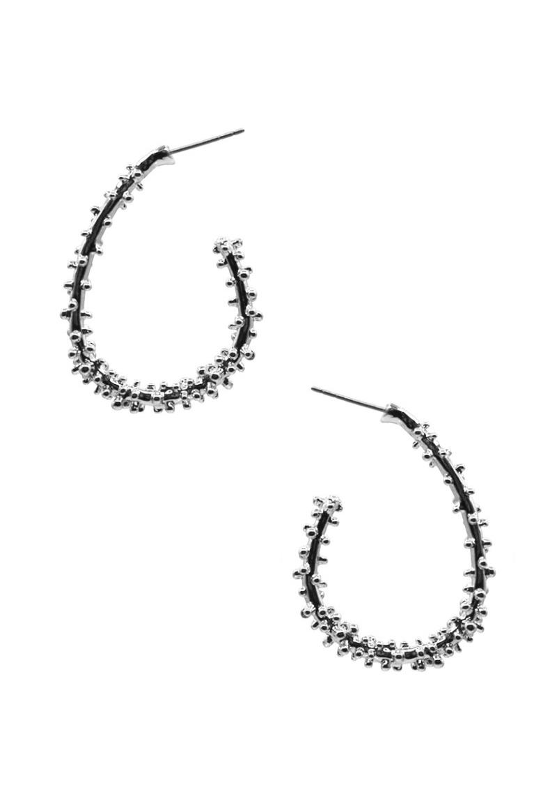 METAL ROUGH CHAIN HOOP EARRING