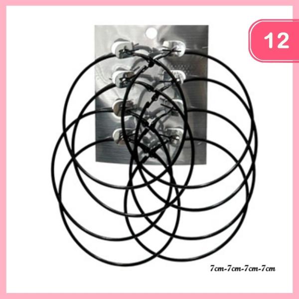 MULTI HOOP EARRING 4 PAIR SET (12 UNITS)