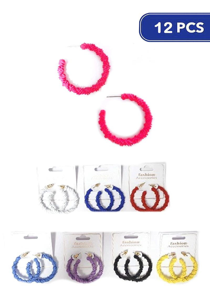 FASHION ROUGH OPEN HOOP EARRING (12 UNITS)