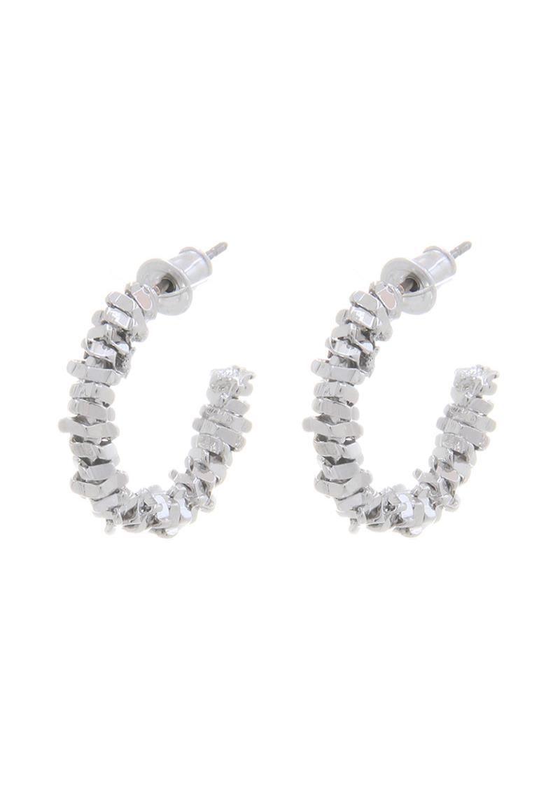 SODAJO ROUGH METAL MINI OPEN HOOP EARRING