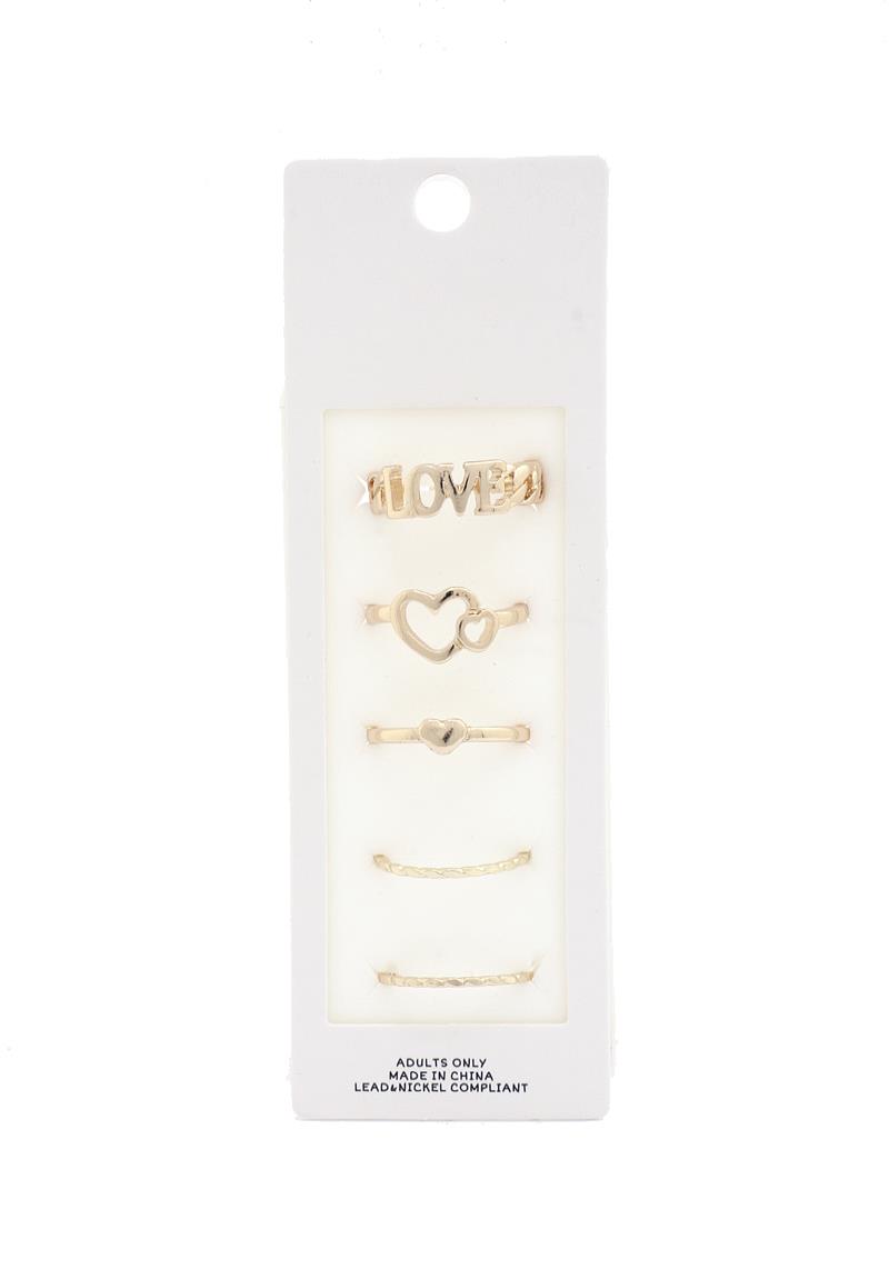 LOVE HEART RING SET