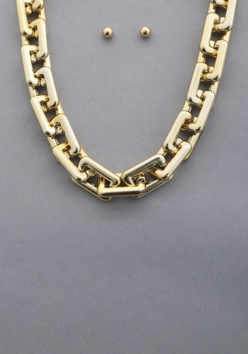 RECTANGLE LINK CCB NECKLACE