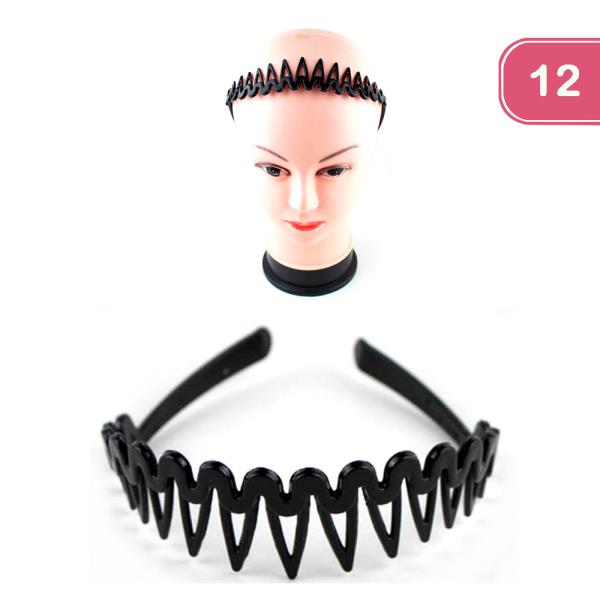 FASHION BLACK HEADBAND (12 UNITS)