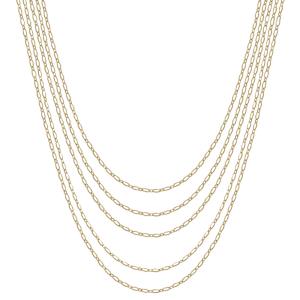 5 LAYERED METAL CHAIN SHORT NECKLACE