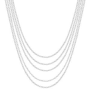 5 LAYERED METAL CHAIN SHORT NECKLACE