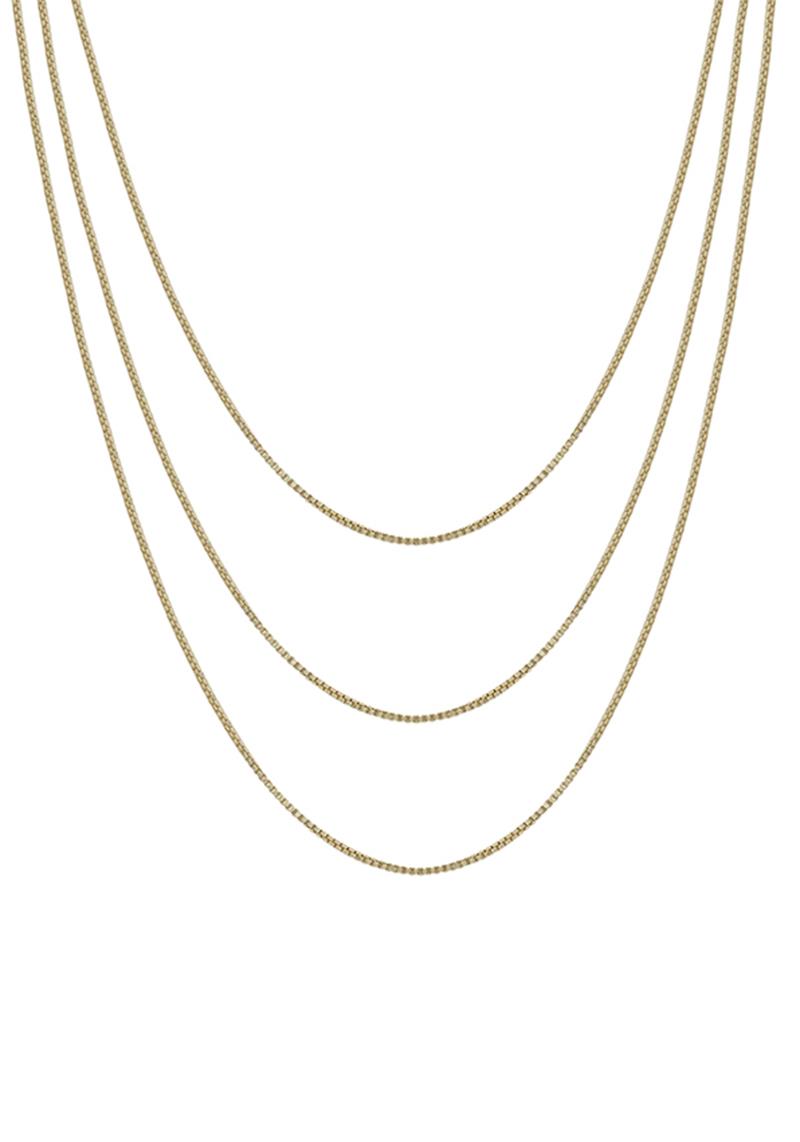 3 LAYERED METAL CHAIN NECKLACE