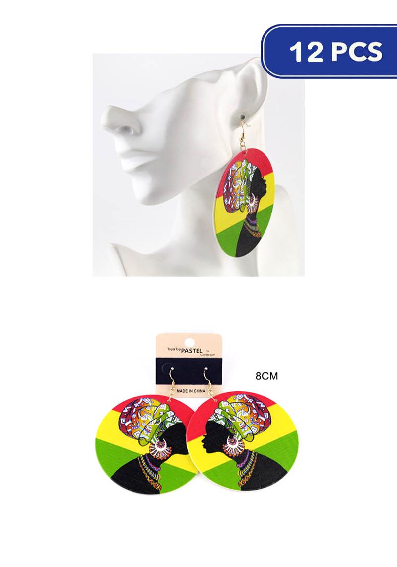 FASHION ROUND DANGLE EARRING (12 UNITS)
