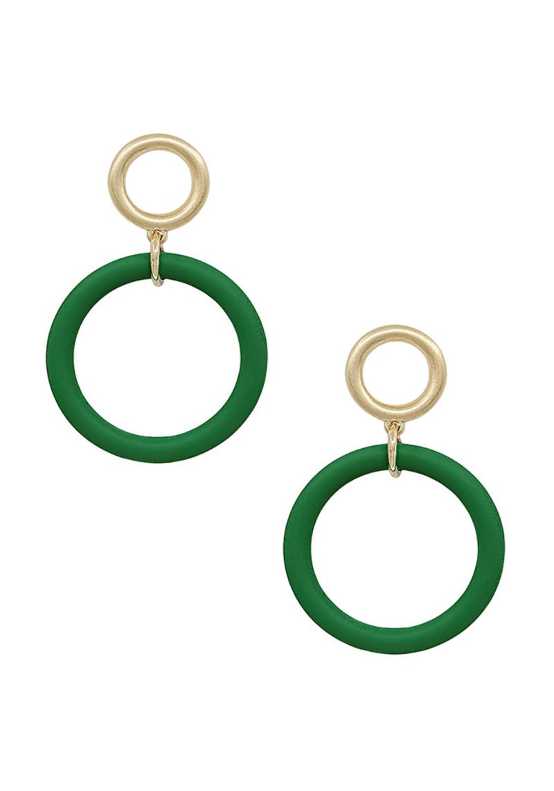 DOUBLE ROUND DANGLE EARRING