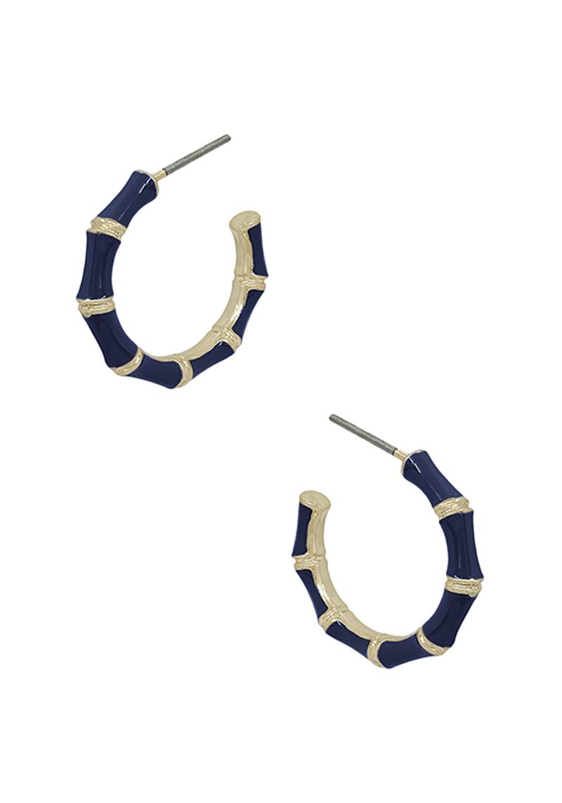 20MM BAMBOO SHAPED COLORED METAL EARRING
