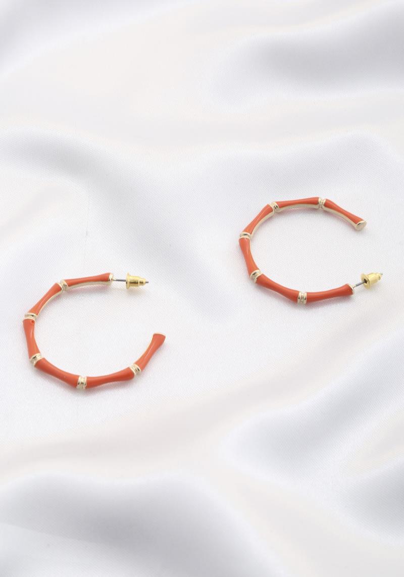 BAMBOO COLOR METAL EARRING
