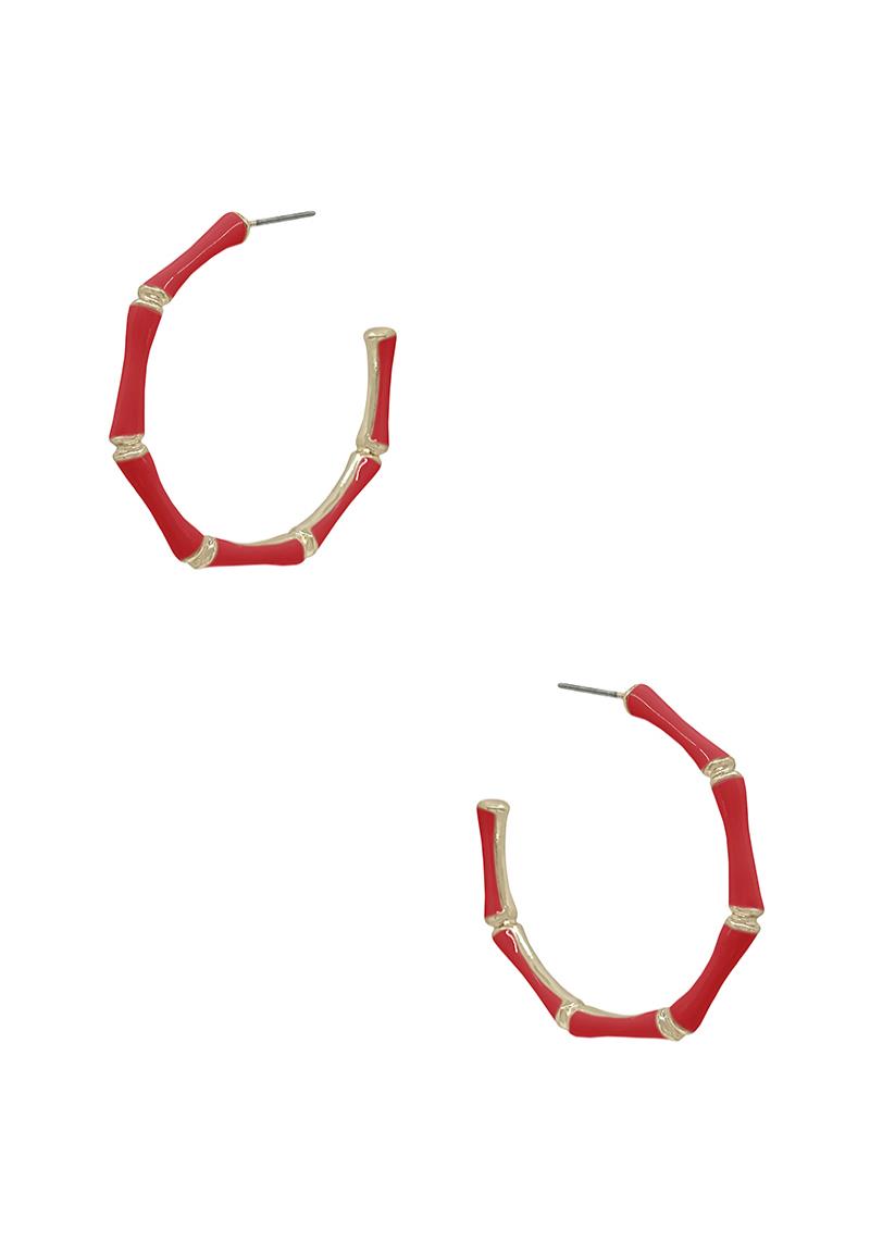 BAMBOO COLOR METAL EARRING