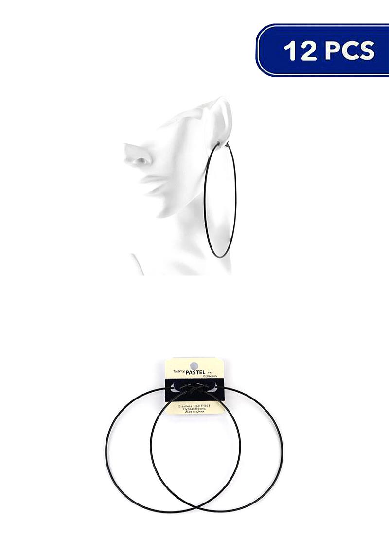 FASHION 80MM HOOP EARRING (12 UNITS)