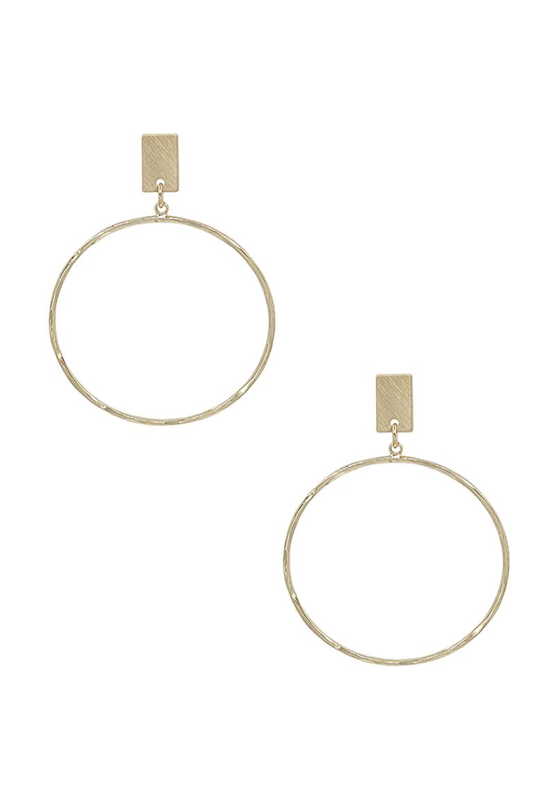 METAL ROUND DANGLE EARRING