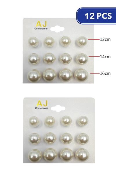 FASHION PEARL STUD EARRING 6 PAIR SET (12 UNITS)