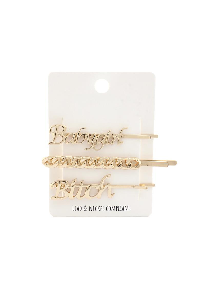 BABYGIRL QUOTE HAIR PIN SET