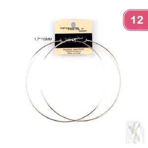 FASHION BASIC METAL HOOP EARRING (12 UNITS)