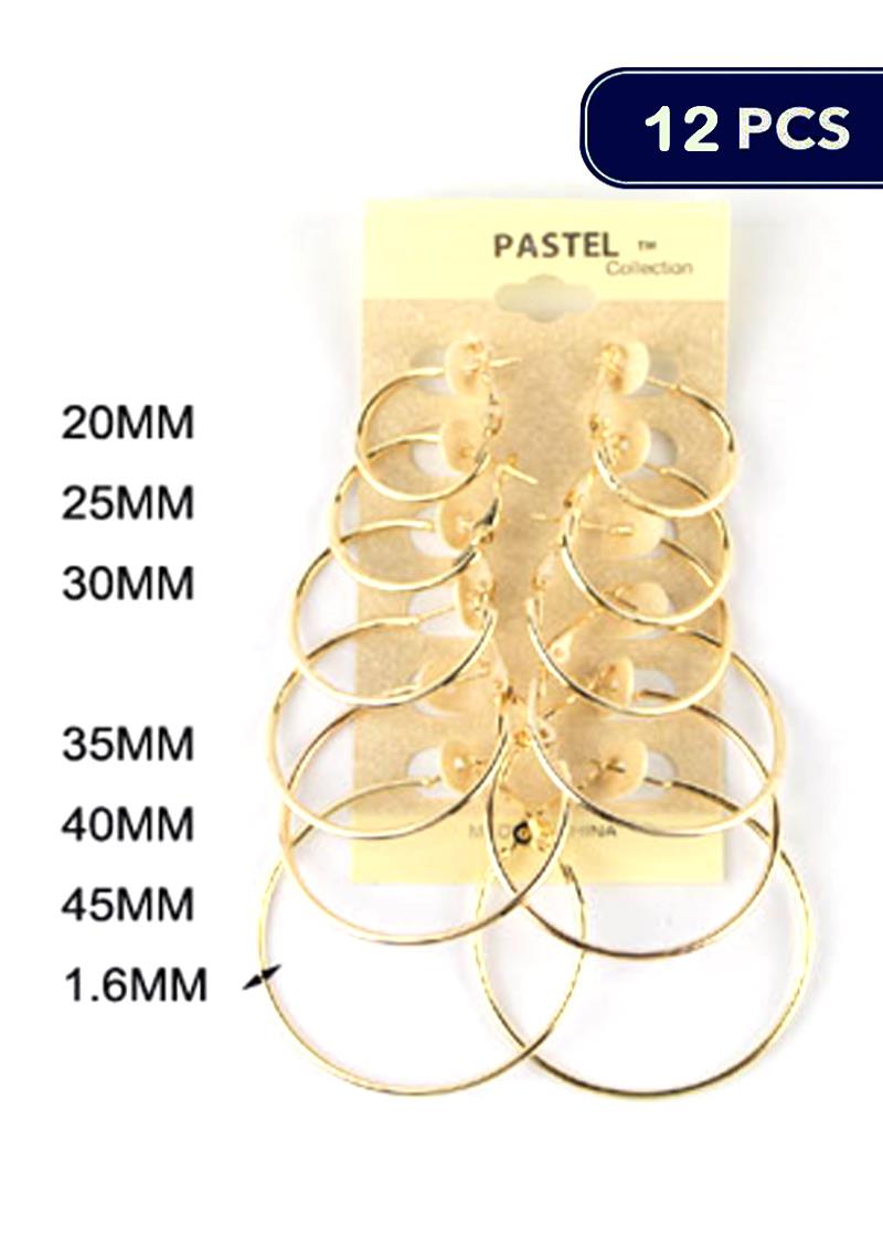 FASHION HOOP EARRING (12 UNITS)