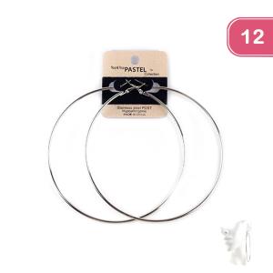 FASHION METAL HOOP EARRING (12 UNITS)