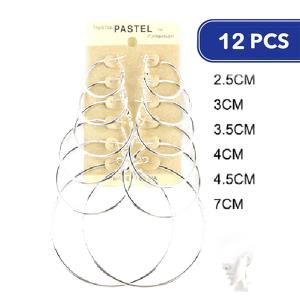 FASHION MULTI HOOP EARRING 6 PAIR SET (12 UNITS)
