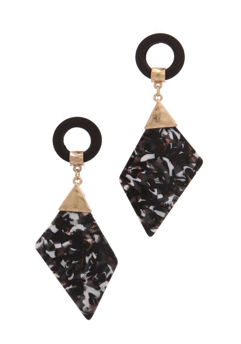 ACETATE GEOMETRIC SHAPE DROP EARRING