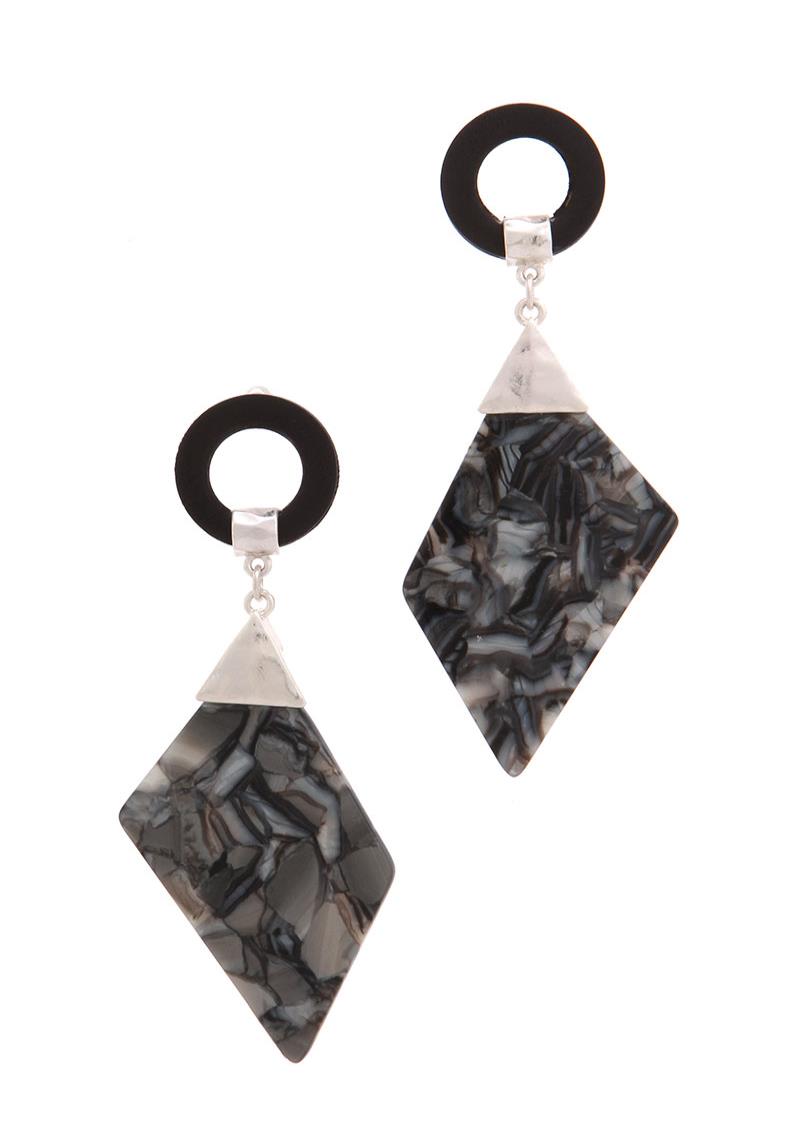 ACETATE GEOMETRIC SHAPE DROP EARRING