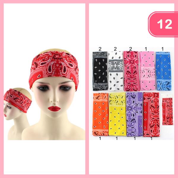 PAISLEY HEADWRAP HEADBAND (12 UNITS)