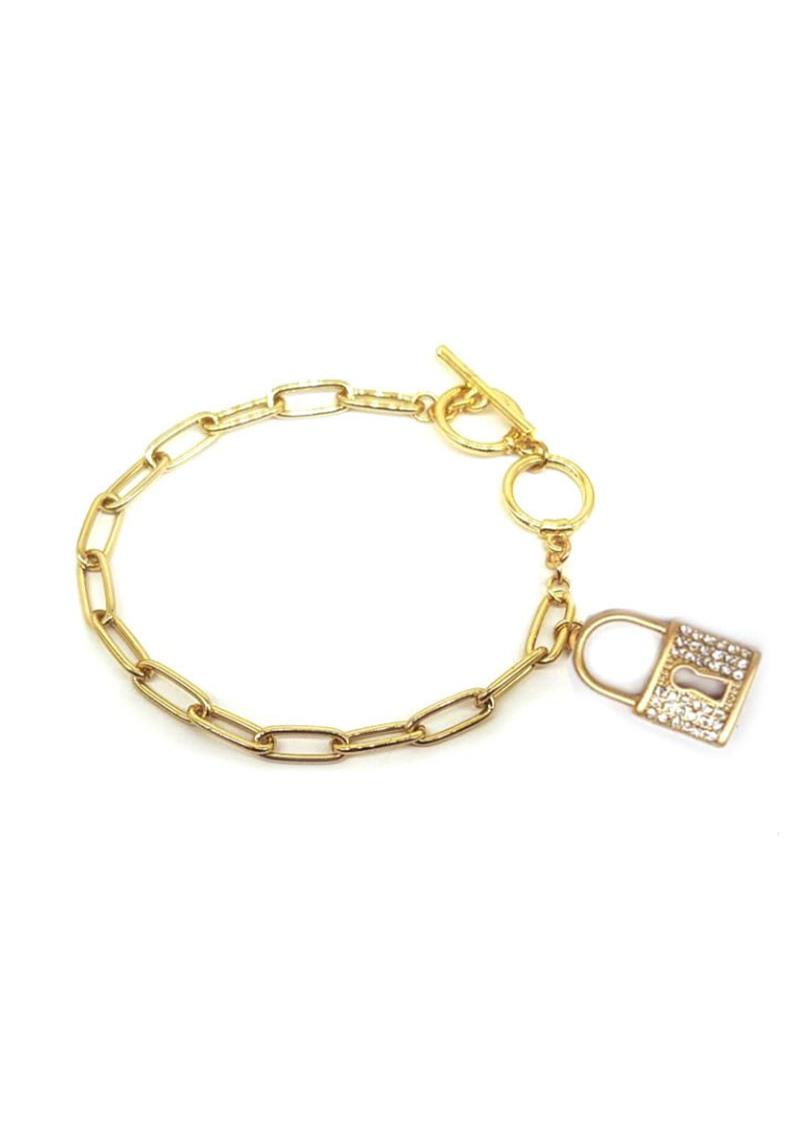 METAL CHAIN LOCK CHARM BRACELET