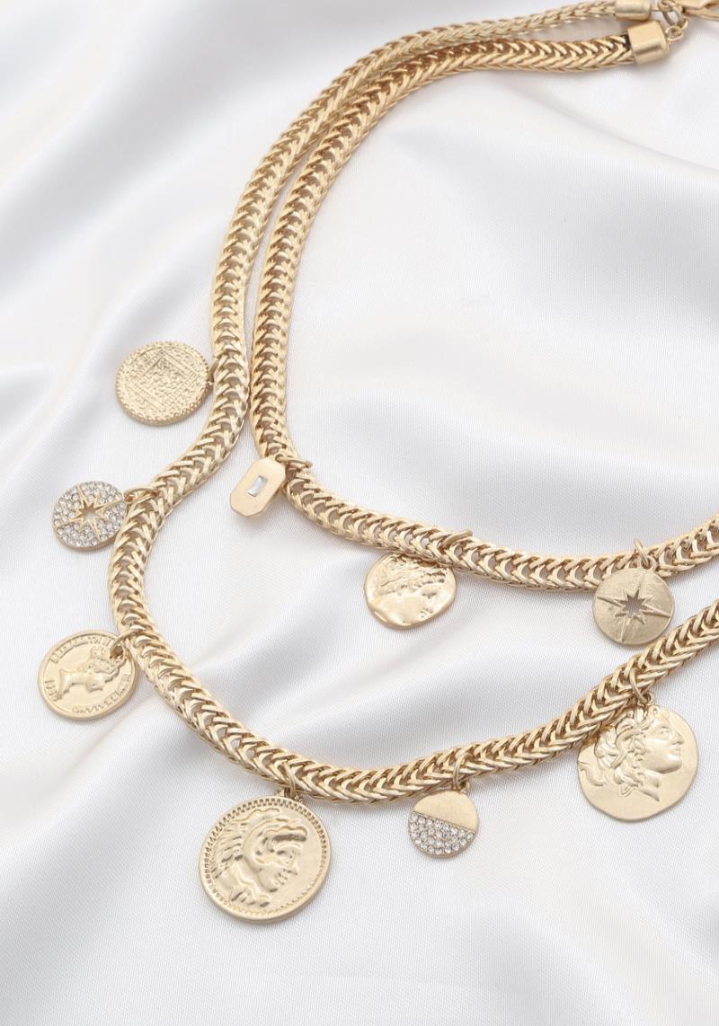 MEDALLION STATION LAYERED NECKLACE