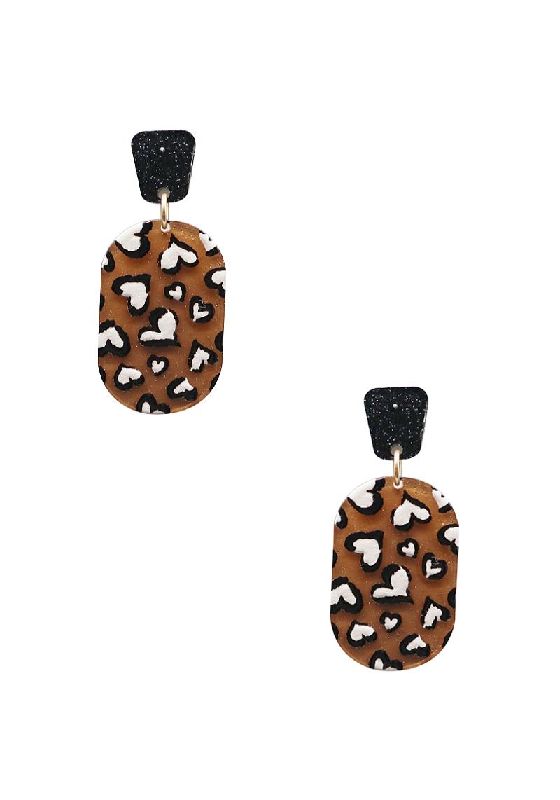 FASHION MULTI HEART OVAL SHAPE EARRING