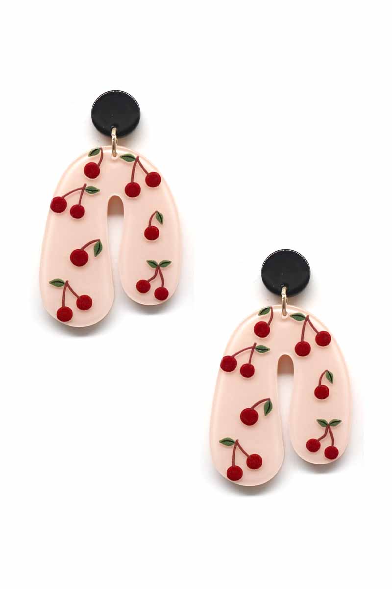 RESIN U CUTE PRINT DANGLE EARRING